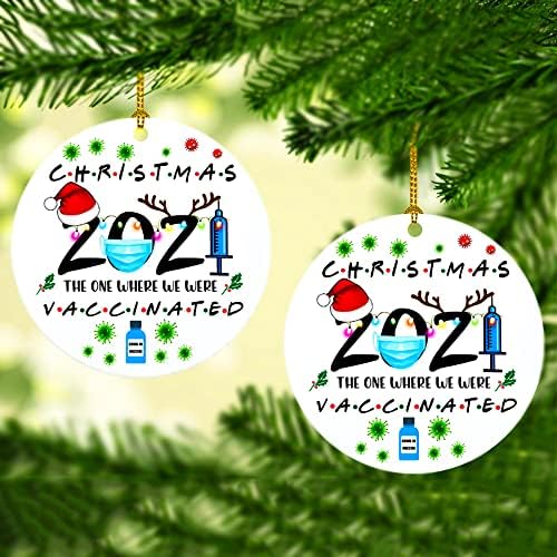 Anlemins 2021 Ornamentos de Natal de Natal Tree pendurada Sinais de decorações
