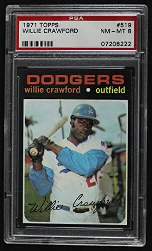 1971 Topps 519 Willie Crawford Los Angeles Dodgers PSA PSA 8.00 Dodgers