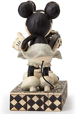 Tradições da Disney de Jim Shore Black e Branco Mickey & Minnie Mouse Stone Resin Statuine, 6 ”