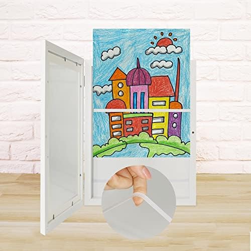 Irahmen Kids Art Frame em branco - abertura frontal com vidro temperado, enquadrões de arte de 9x12 infantis - Formatos horizontais