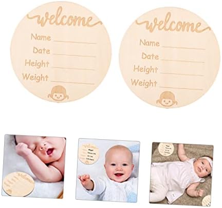 Toyvian 4pcs emblemas de nascimento Sinal de estatísticas anúncio de nascimento de boas -vindas sinal de nascimento de bebê Nome do