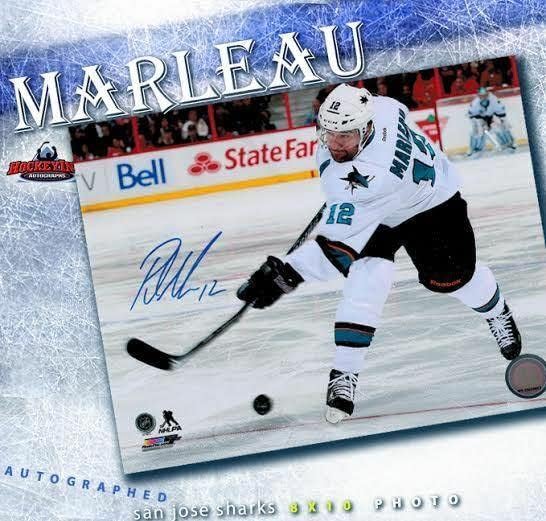 Patrick Marleau assinou San Jose Sharks 8 x 10 Foto - 70510 - Fotos autografadas da NHL
