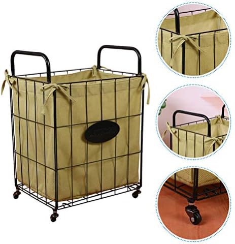 Cabilock colapsível caixas de armazenamento de armazenamento de ferro com rodas domésticas cestas móveis cestas de lavanderia