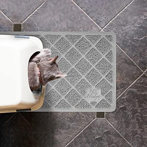 Tapete de areia de gato premium niubya, tapete de caixa de areia com backing não deslizante e à prova d'água, tapete de arremesso de