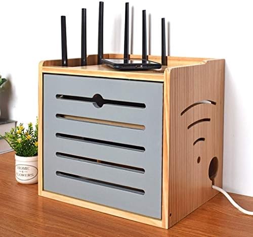 Bigyouzi Wi -Fi Caixa de armazenamento Caixa de armazenamento Plataforma de parede Supplência de madeira maciça Luz de plugue de gato linha de plug -cubra Caixa de armazenamento de mesa de mesa