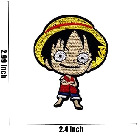 One Piece lron on Patches Moral Velcro Patches para roupas de jeans de jeans Reparo de mochila, ferro estético Luffy em decalques Bordery Ploth （Luffy5）