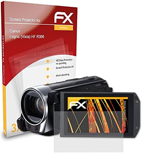 Protetor de tela Atfolix compatível com Canon Legria HF R306 Filme de Proteção à tela, Filme de Protetor FX Anti-Reflexivo e