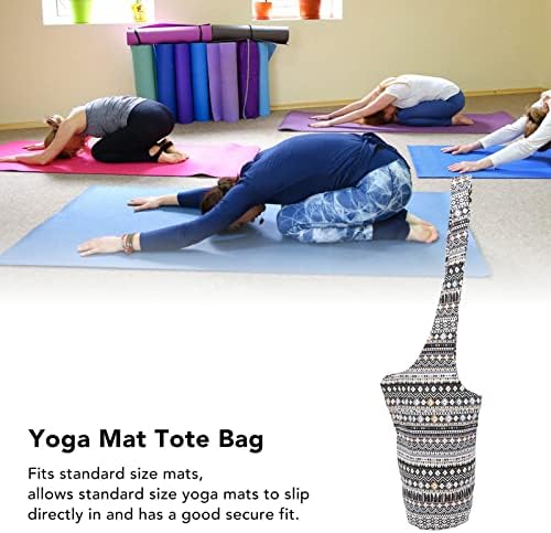 Bolsa de ioga de gloglow, tela de teatro de artesanato requintado saco de armazenamento de tapete para ioga preto e branco