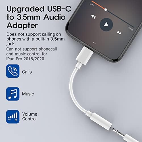USB C Digital a 3,5 mm Adaptador de fone de ouvido feminino, conversor do Dongle de áudio Aux Aux Aux para iPad Pro 11 12.9 2018/Google Pixel/5 4 3 2/xl/samsung S21 S20 Ultra Z Flip S20+ Nota 20 S10 Plus