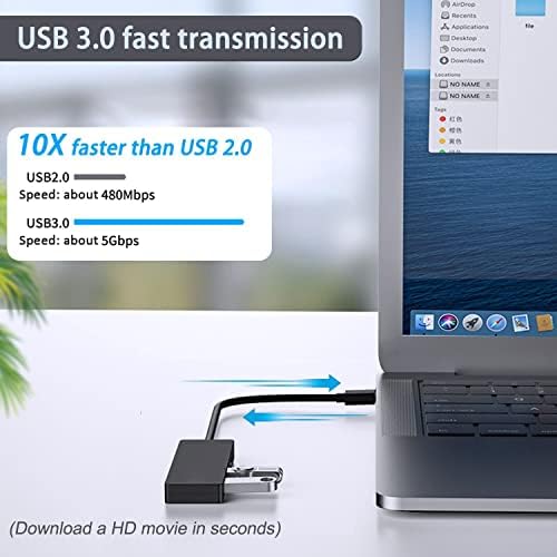 USB HUB, AKWOR 4-PORT-PORTS 3.0 Hub USB Splitter USB Expander para laptop, Xbox, Flash Drive, HDD, console, impressora,