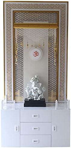 Pooja Mandir para Homedesigner Largekrisha Krafts Mandir de madeira 6 pés Altura Multi Storage Tamanho: 36,00 x 24,00 x 72,00