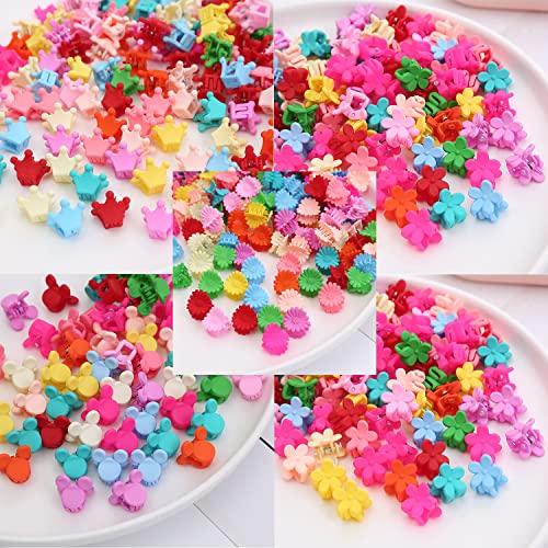 Lybbdjfc 50 peças variadas clipes de garras de flor de flores coloridas, belo mini -estrela coroa clipes de cabelo acessórios