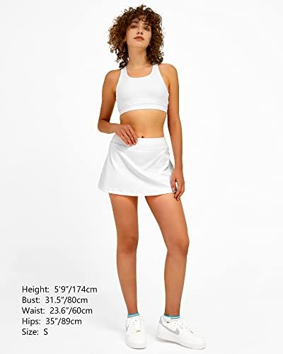 Skort de tênis feminina de Stelle Skorts Athletic High Solike com bolsos de short shorts esportivos de pickleball plissado