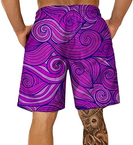 Baús de natação de verão beuu para homens, ondas rápidas e engraçadas 3D Prind Prindstring shorts casuais shorts de