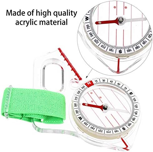 Bússola de bolso nuobesto bússola acrílica bússola multifuncional bússola de acampamento ao ar livre régua portátil régua de mapeando