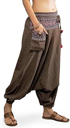 A Veshti Company Feminina Palazzo Palazzo Loose Boho Yoga Harem