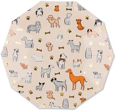 Daydream Society Bow Wow Wow Small Paper Party Placas, pacote de 8