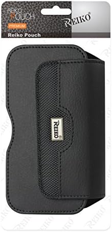 Bolsa de couro de Reiko Horizontal Huawei Comet com logotipo de metal, 4,4 x 2,3 x 0,9 - preto