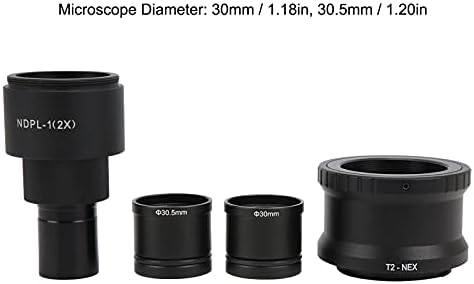 Lente da câmera do microscópio Traz, adaptador de lente de microscópio fácil de instalar materiais de liga de alumínio
