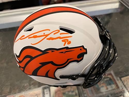 Neil Smith Denver Broncos assinou o Mini Capacete Lunar JSA Testemunhou - Capacetes Autografados da NFL