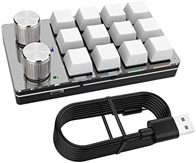 12 teclado de tecla, modulação de volume do teclado RGB LUZES COPY TECHADO DE JAMING para jogos, White