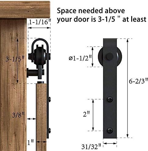 Gifsin Sliding Door Hardware Draw Slides Kit para Double Door TV Stands Armários de guarda -roupa Móveis Slide -
