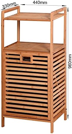 Cesta de lavanderia. Cesta de armazenamento de bambu de salão com prateleira de 2 camadas. O cesto de lavanderia dobrável torna a roupa e a organização de lavanderia simples e fácil.