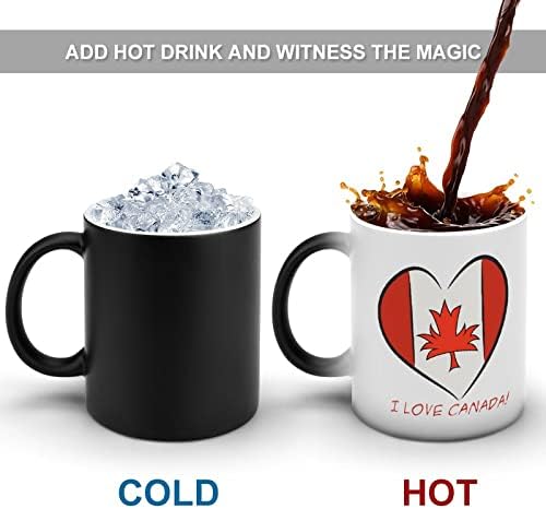 Eu amo o Dia do Canadá Creative Descoloration Ceramic Coffee Cuple