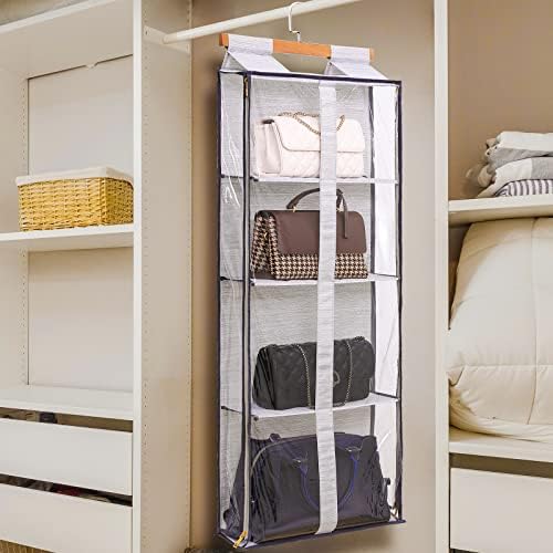 Organizador de bolsa Micalor para armário, fácil acesso para o guarda -roupa de bolsa de bolsa de bolsa de bolsa sobre o bolso da prateleira de economia de espaço para quartos para quartos