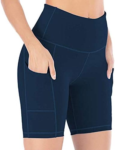 Yaker shorts de ioga para mulheres shorts de exercícios com bolsos laterais