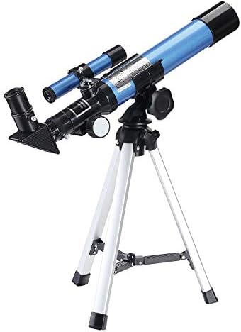 Telescópios de Aomekie para crianças 40/400 com tripé 2 oculares telescópios portáteis para iniciantes de astronomia com finderscope
