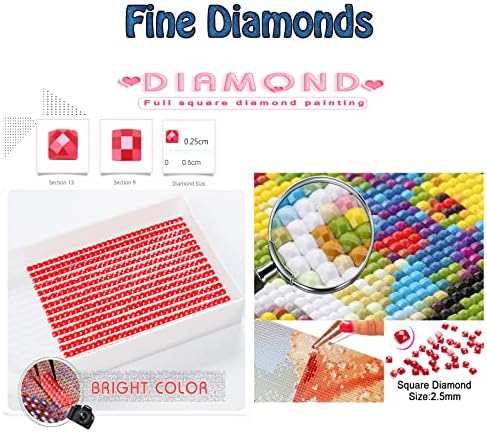Kits de pintura de diamante para adultos, cenário de água fluindo Diamond Kids Kids Iniciante Diy 5D Paint by Numbers,