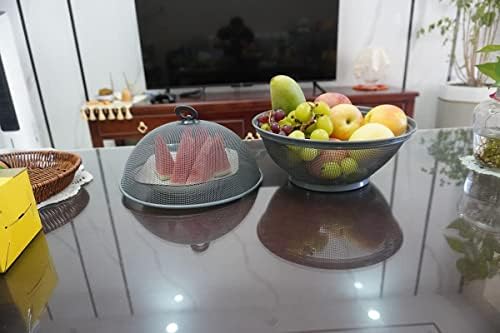 Cestas de frutas de malha cinza QWXOSR com tampas para frutas, contêineres de produtos de cozinha de restaurante