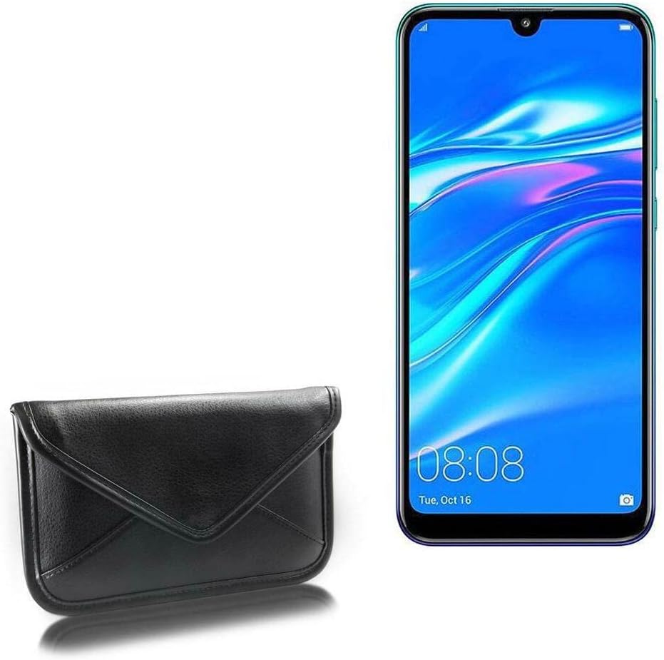 Caso de ondas de caixa para Huawei Y7 Pro 2019 - Bolsa mensageira de couro de elite, design de envelope de capa de couro sintético