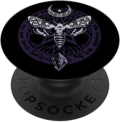 WicCan Pagan Witch Sagrado Crystal Moon Death Moth Item Popsockets PopGrip: Swappable Grip para telefones e tablets