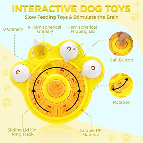 Luckit Dog Puzzle Toy, Toys interativos de cachorro Slow alimentador de cachorro Trelas de cachorro Pupzle Puppy