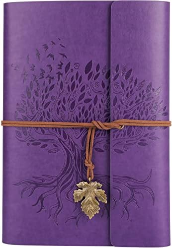 Billtigif Pu Leather Journal Notebook, Diário de Reabastecimento de Viagem Vintage, presentes para mulheres, homens, adolescentes