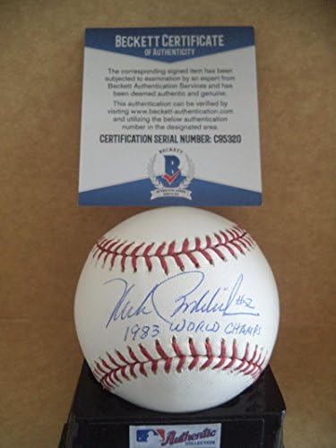 Mike Boddicker 1983 World Champs assinou o Autograph M.L. Baseball Beckett C95320