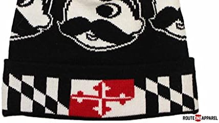 ROTA Um vestuário | Oficialmente licenciado Natty Boh Beanie com Pom Red Pom, tricotado, algodão, um tamanho único, várias