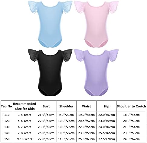 AFAVOM GYMNATICS FLARAÇÕES PARA GIRLAS 4 CORES CORES COLO BALLET DANCE DO LELATARD CRINTCROSS Back Bodysuit