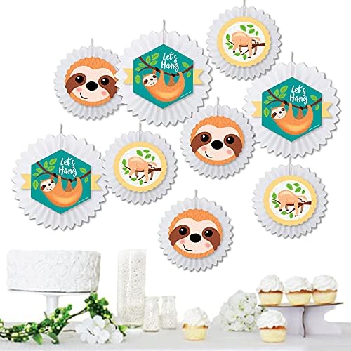 Big Dot of Happiness Let's Hang - Sloth - Holding Baby Shower ou Birthday Party Tissue Decoration Kit - Fãs de Paper - Conjunto