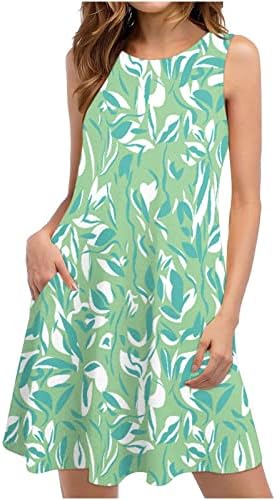 Vestido de tamanho grande para mulheres, mulheres estampadas de verão, vestido de tração solta de praia solteira vestido de