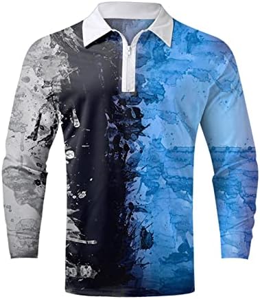 XXBR Men's Zipper Polo Camisetas, 2022 New Men Shirt Shirt Slave de retalhos de retalhos de golfe Tops Fall zip pescoço Trabalho