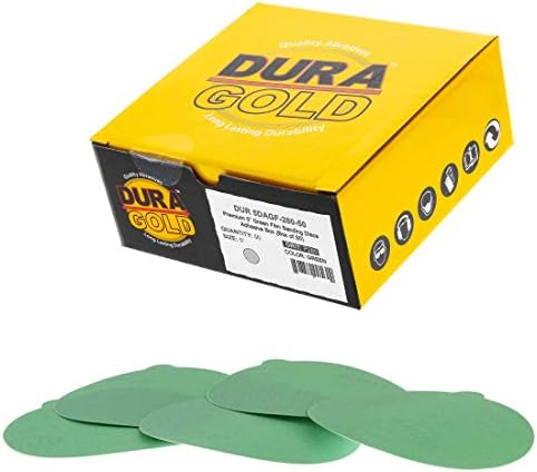 DURA -GOLD 5 FILME verde PSA Sanding Discs - 280 Grit & 5 PSA Da Sander Backing Plate Plaw