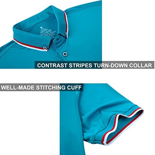 Camisas de golfe para homens de manga curta seca umidade de umidade performance de colarinho camisa de colarinho