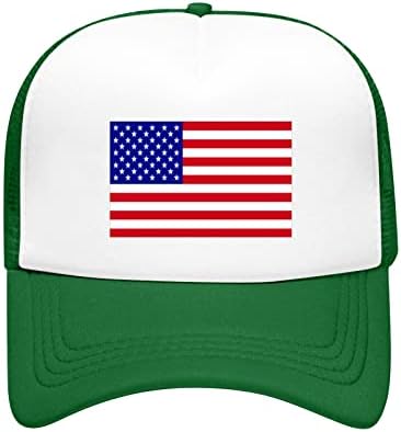 Chapéus de caminhão de hat de chapéu de bandeira americana para homens mulheres ajustáveis ​​algodão de algodão respirável Mesh patriótico USA Bandeira Baseball Caps