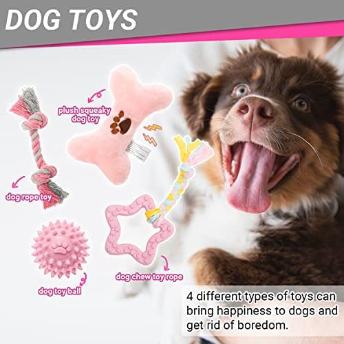 Kit inicial de filhote para cachorro para cão pequeno - 26pcs incudem brinquedos para cães, colarinho, coleira, cilcker de treinamento