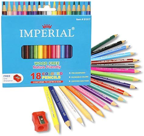 Lápis de cor imperial Mini com amigável à natureza do apontador 18 contagem