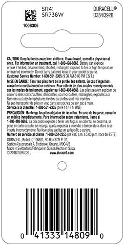 4 cada: DURACELL Silver Oxide Watch/ Calculator Battery