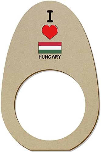 Azeeda 5 x 'eu amo Hungria' Ringos/suportes de guardanapo de madeira